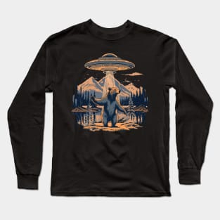 Flying Saucer Bear Long Sleeve T-Shirt